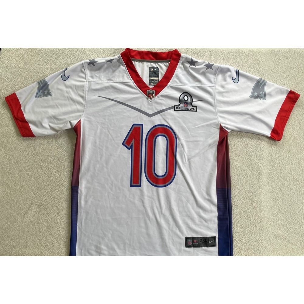 Nike Mens XXL Football Jersey White Mac Jones New England Patriots Pro Bowl 10